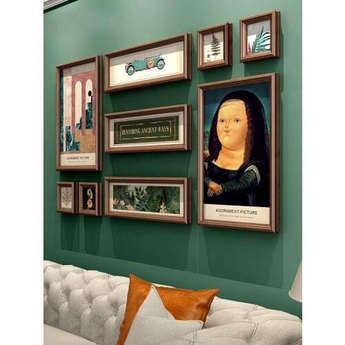 Sitting room background wall picture frame set Contemporary and contracted frames for pictures wooden wall art with frame