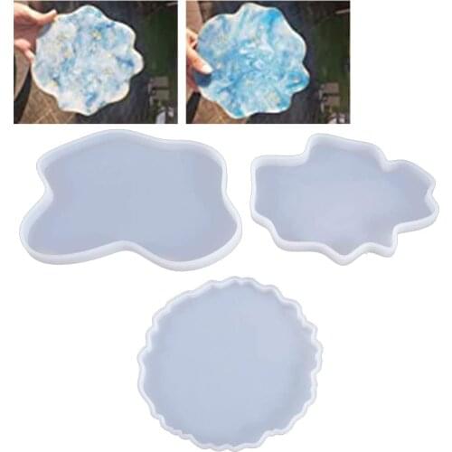 Irregular Wave Coaster Crystal Epoxy Resin Mold Coaster Casting Silicone Mould Handmade DIY Crafts Making Tool