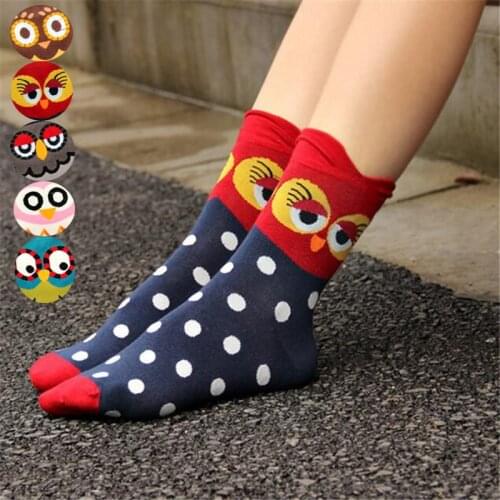 1 Pairs Women Lovely Cartoon Socks Autumn-Winter Fashion Animal Sock Ladies And Womans Colorful Funny Cotton Socks