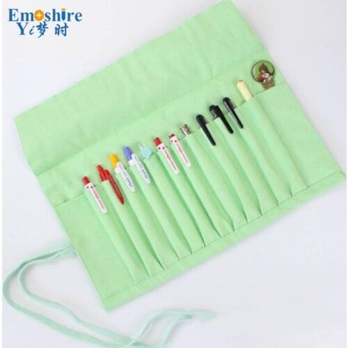 New Arrival Color Pencil Case Big Capacity Canvas Pencil Bag Stationery Estojo Escolar School Stationery Writing Supplies B085