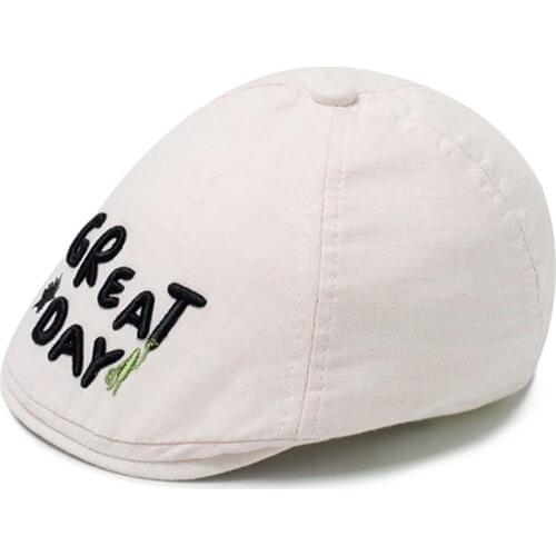 Newborn Autumn Berets for Baby Boys Letter Accessories Sun Cap Cotton Elastic Band Adjust Children Solid Top Hats KB-MZ110