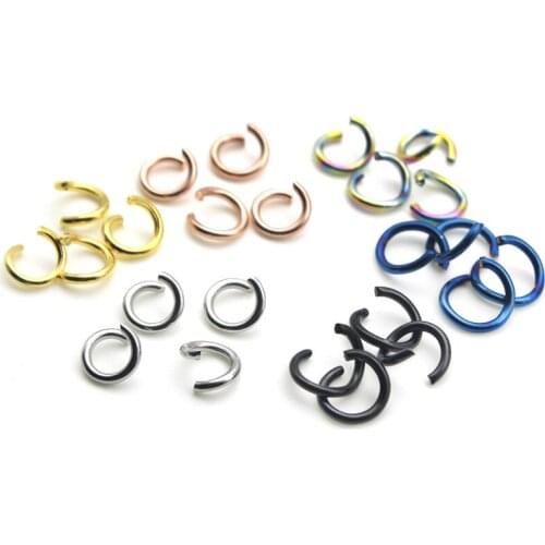 Stainless Steel Rose Gold Black Single Loops Open Jump Ring & Split Ring Connectors For DIY Jewelry Making Findings Supplies