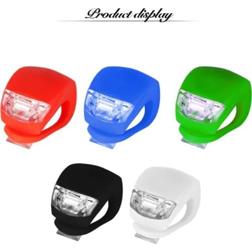 Bike Front Light Silicone LED Bike Rear Light Mini Flash Taillight Safety Warning Light Waterproof Tail Lamp Bicycle Accessories