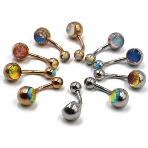 1PC Surgical Steel Fake Opal Belly Piercings Navel Piercing Ombligo Ear Piercings Navel Earring Gold Body Jewelry Pircings
