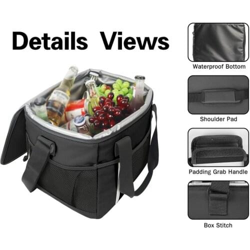 Portable Thermal Insulation Bag Waterproof Hand-held Keeping Freshness Ice Pack Two-way Zipper Large Capacity Camping Picnic Bag