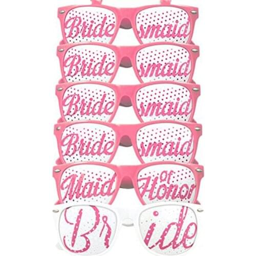 Pink Bridesmaid Glasses Bride To Be Party Just BeMarried Mr and Mrs Love Weeding Decor For Weddings Maid Of Honour Bridal Shower