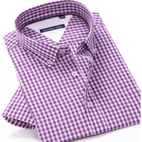 Men Shirts Summer 5XL 6XL 7XL 8XL 2021 Summer New Thin Breathable Short Sleeve Classic Plaid Square Collar Casual Shirts