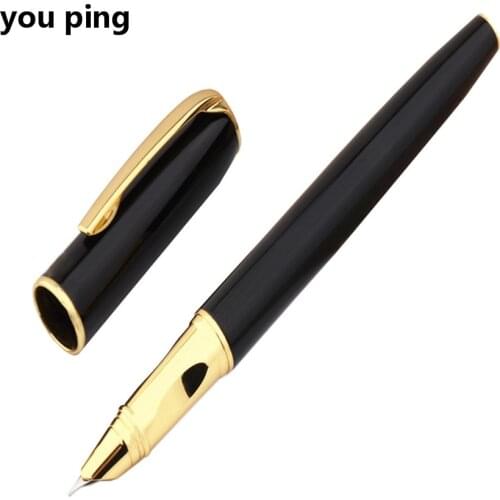 High quality 7023 Black Smooth Business office fine nib Fountain Pen New