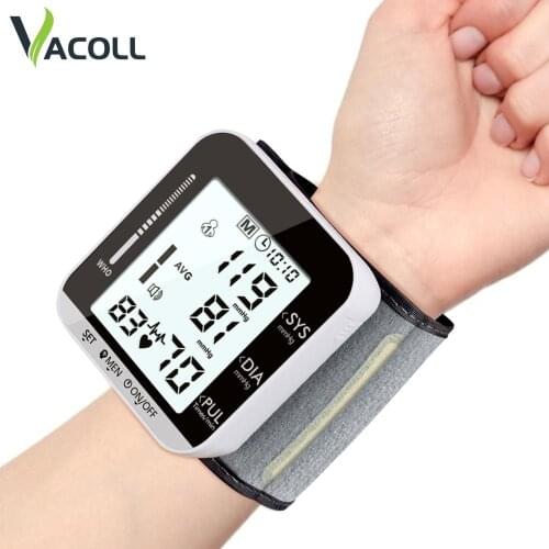 Sphygmomanometer Digital Tonometer Portable English Voice Blood Pressure Monitor Wrist Blood Pressure Monitor Heart Rate Meter