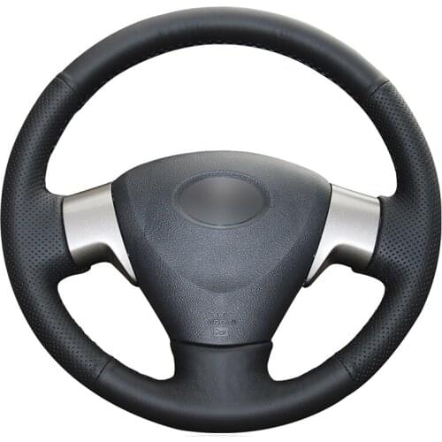 Hand-stitched Black PU Faux Leather Car Steering Wheel Cover for Toyota Corolla Auris Isis Aygo (UK) Ractis Matrix Sienta