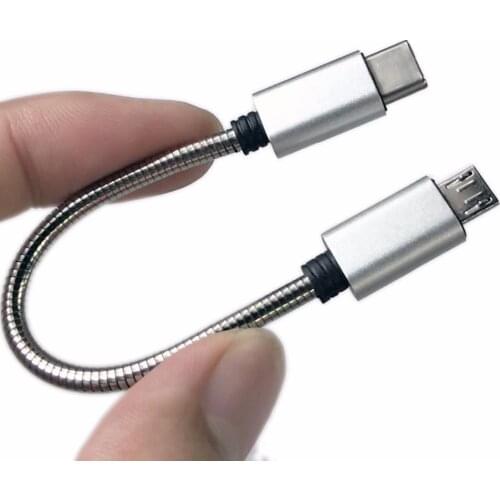 TC03 Android type-C to Micro USB audio digital decoding cable For FIIO Q1 MK II Q5 Q7 and other Decoder , connected to the Android type-C interface cell phone