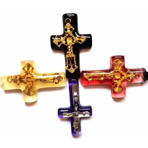 YQTDMY 12 pcs fashion cross design amulet vogue keychain