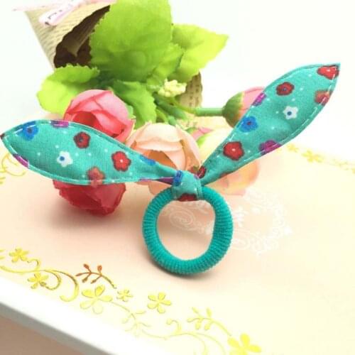 100Pcs Children Elastic Hair Band Cute Polka Bow Rabbit Ears Headband Girl Ring Scrunchy Kids Ponytail Holder N0HD