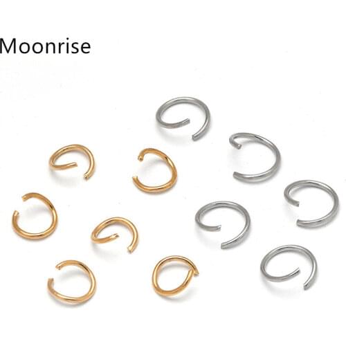 50-100Pcs Stainless Steel Open Jump Rings 4 5 6 7 8 10mm Tiny Round Connector Rings for Jewelry Making