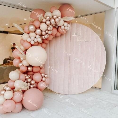 Baby Shower Gender Reveal 139pcs DIY Retro Cream Peach Balloon Garland Kit Dusty Pink Birthday Party Wedding Kid Toys Decoration