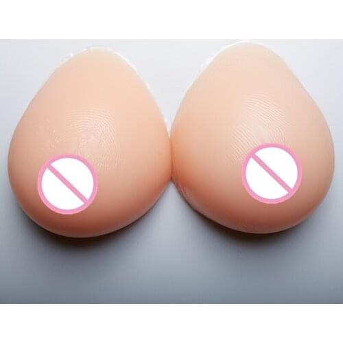 2000g/pair Silicone Fake Breast Forms Left Right Breast Prosthesis Crossdresser Fake Boobs