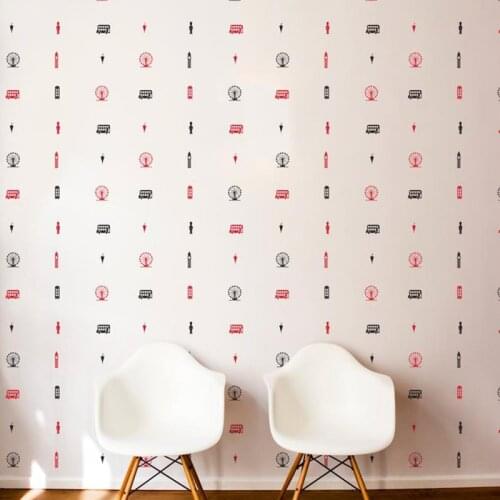 40 Pcs London Icons Big Ben Guard Umbrella Bus Wall Sticker Kids Room Bedroom London England Travel Wall Decal Nursery