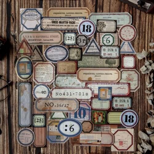 40Pcs/Bag Vintage Label Collage Sticker Package DIY Diary Journal Decoration Sticker Album Scrapbooking