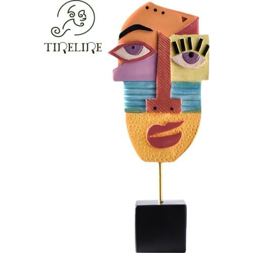 Sculptures Abstract Statue Ornaments Home Modern Statue Vase Figurines For Interior Abstract Face Art Ornament Nordic Crafts