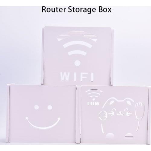 Wireless Wifi Router Storage Box PVC panel Shelf Wall Hanging Plug Board Bracket Cable Storage Organizer Home Decor