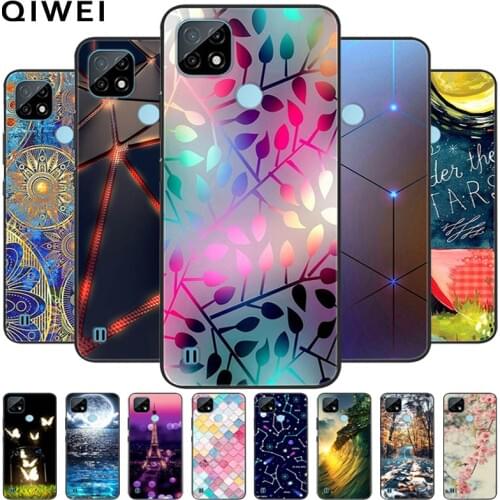 For OPPO Realme C21 Case 6.5'' Black Bumper Soft Silicone Back Cover For Realme C21 2021 Phone Cases RealmeC21 C 21 Funda Coque