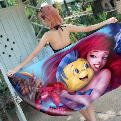 Disney The Little Mermaid Ariel Bath Towel Throw Microfibre Baby Frozen Princess Beach Towel Children Kid Girls Swimming Blanket