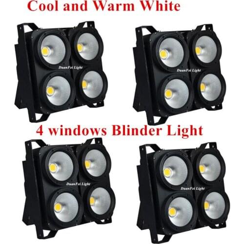 DuanFei DunFly 4pcs/lot High Power stage led wash lighting cool and warm white 4x100w COB LED Blinder Light