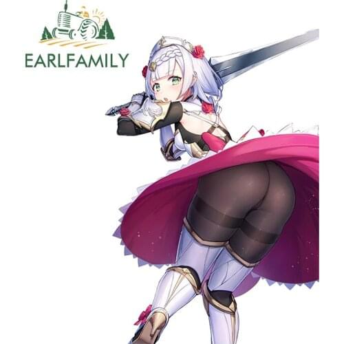 EARLFAMILY 13cm x 9.2cm for Sexy Genshin Impact Vinyl Car Wrap Stickers Motorcycle Decal RV JDM Campervan Car Assessoires Decor