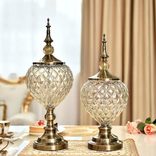 European Luxury Modern Crystal Glass Vase American Creative Wedding Gifts Tabletop Vase Furnishing Articles Home Decoration