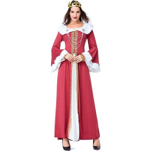 European Vintage Court Clothes Medieval Womens Royal Story Book Queen King Cosplay Halloween Costume