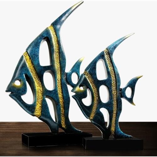 YILUNXI fish,crafts,custom living room,soft decorations, fish, pair Little Figurine Crafts Figure Ornament Miniatures