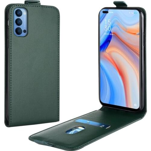 Flip Up and Down Leather Case for OPPO Reno4 5G Case PEDM00 PDEM10 Vertical Cover for Reno 4 5G Case Phone Bag