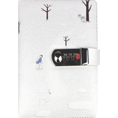 Creative Codebook Simple Lovely Multifunctional Locked Diary Students Handbook Notebook