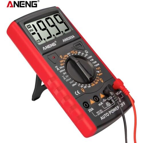 LCD Digital Multimeter Voltmeter Ammeter Capacitance Measurement Power Factor Multi-Functional Meter 18x9x3.5cm