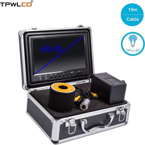 Underwater Waterproof Fish Finder 9 Inch Screen HD 12 LED Ice Lake Sea Ocean Boat Fishing Camera