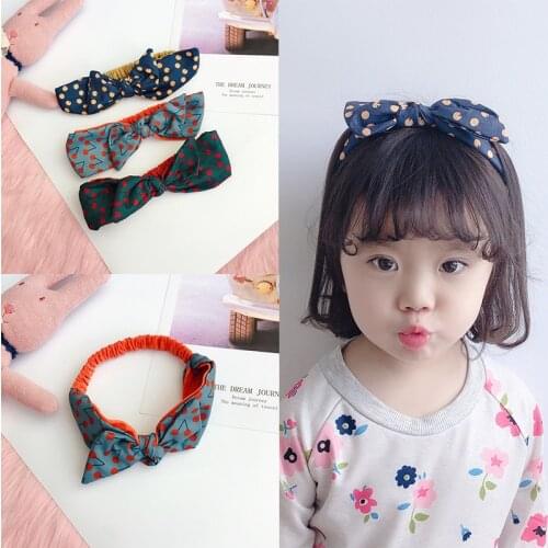 Baby Girl Headband Infant Hair Newborn Headwear tiara headwrap Hair Accessories Toddlers Ribbon Kids Flower bow turban Dot Band