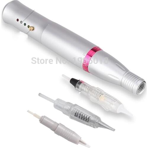 3 colors professional electric eyebrow pen tattoo machine permanent makeup motor tattoo gun 5pcs micro 1RL needles for brows/lip