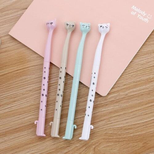 0.5mm Black Ink Kawaii Tall Cat Gel Pen Cute Creative Cartoon Writing Handles Pens Office Stationery Students School Supplies