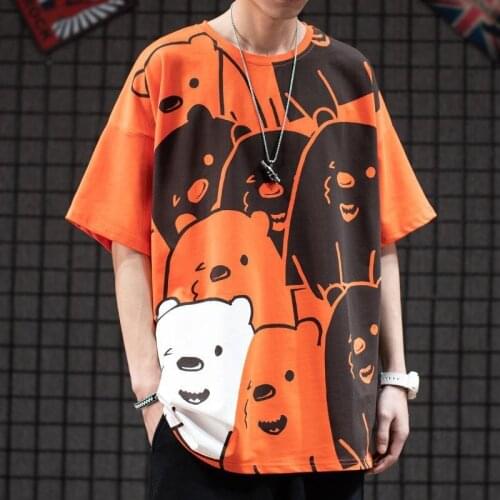 Loose Japanese Summer Amine Dark Casual Gothic Tees Hip Hop Letter Print Ulzzang Cartoon Fashion Vintage Tops Harajuku T-shirt