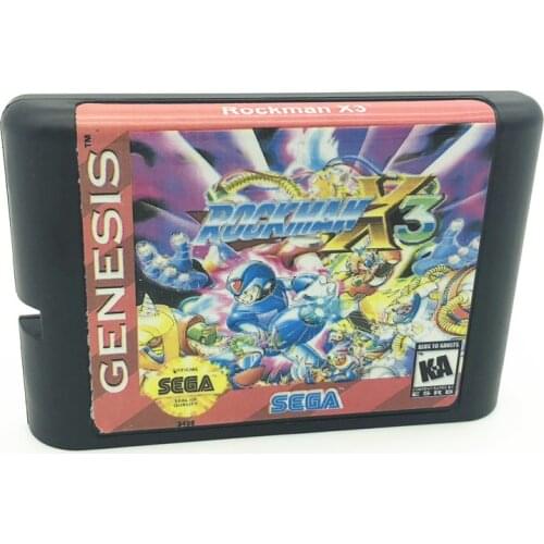 Rockman X3 TV Video Games Card For Sega Mega Mrive and Genesis 16 Bit MD Games Card