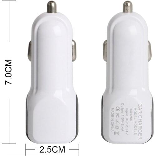 Wholesale Universal 5V 2.4A Car Charger 2 Ports USB Car Charger Adapter for Samsung iPhone 7 6 6S for Xiaomi Huawei 100 pcs/lot