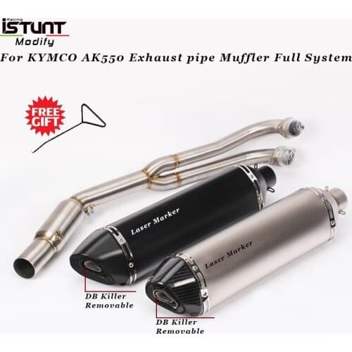 Kymco ak 550 Motorcycle Exhaust pipe Muffler Full System Escape With Moveable DB Killer Connect Pipe Slip On FOR KYMCO AK550