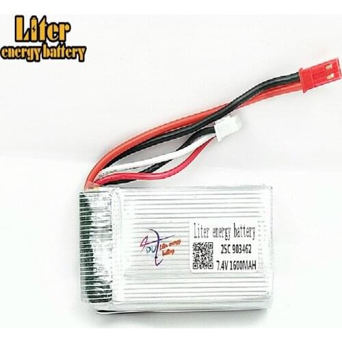 High quality 7.4V 1600mAh Wltoys L959 L979 RC Car Spare Parts Li-po Battery L959-35 903462 25c