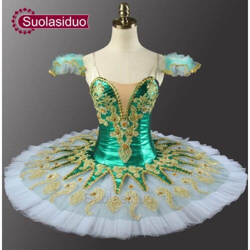 Green Classical Ballet Tutu Stage Wear Costumes Don Quixote Ballet Dance Performance Competition Apperal Adult Rose Red Ballet