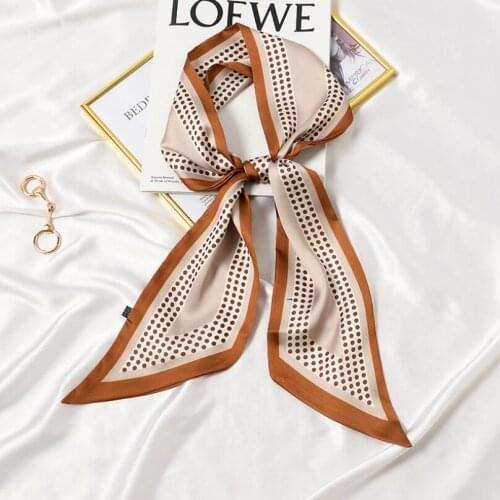Long 2021 New Dots Printed Women Multifunction Spring Summer Silky Head Bandana Decor Skinny Neckwear Scarf Headband