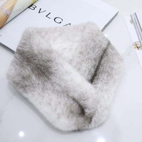 Fur Scarf Women Hot Sale Real Mink Fur Scarves Winter Fashion Thermal Luxury Pullover Fur Collar