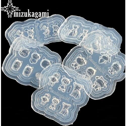 UV Resin Jewelry Liquid Silicone Mold Cartoon Animal Cat Bear Resin Charms Molds For DIY Intersperse Nail Art Jewelry Mold