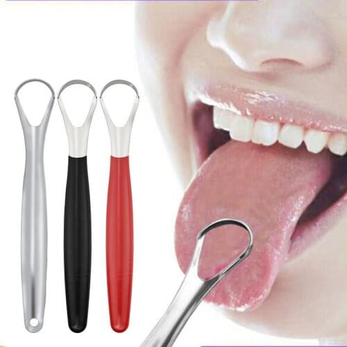 1PCS Tongue Cleaner Scraper Reusable Fresh Breath Maker Medical Mouth Brush Oral Hygiene Care Stainless Steel Tongue Scraper
