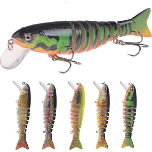 10.5cm 17g swimbait Multi Jointed Fishing Lure 7 Segment Minnow Hard Artificial Bait Wobblers Bass Pike Crankbait Fishing Tackle