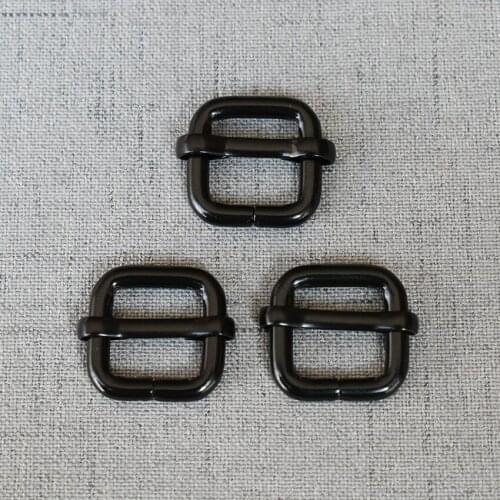 10 Pieces 15mm Black Metal Heavy Duty Thickness Shoulder Leather Bag Strap Belt Adjust Tri-glide Pin Buckle Slider15LXK-h